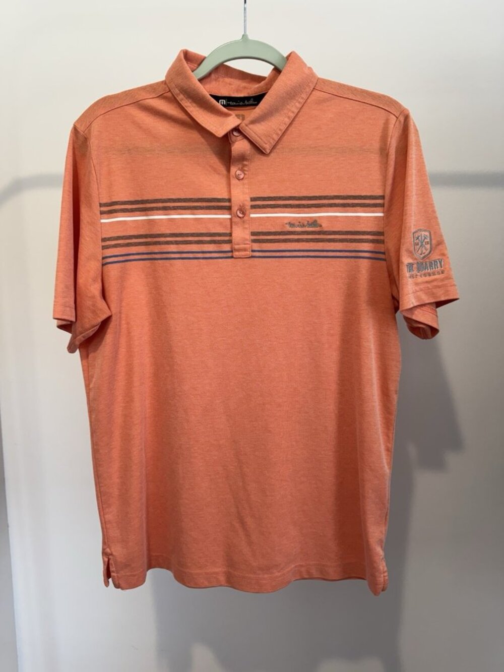 TravisMathew Golf Polo Men's Medium Orange Quarry Course Edition